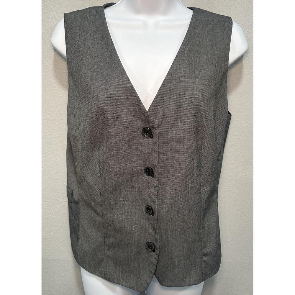 Covington Dress Vest Women's Size Medium Mini Plaid Black Lining Button Up